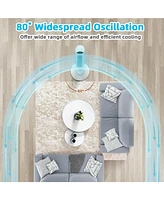 Vebreda 42 Inch 80 Degree Tower Fan with Smart Display Panel and Remote Control-White