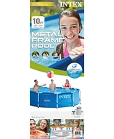 Intex 10ft x 30in Metal Frame Above Ground Swimming Pool Set with Filter Pump