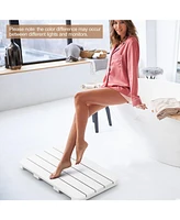 Skonyon Waterproof Hips Spa Shower Mat for Bathroom with Non Slip Foot Pads-White