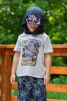 Monster Jam Toddler Boys Son-uva Digger Zombie Grave Cosplay T-Shirt and Mesh Shorts Outfit Set to