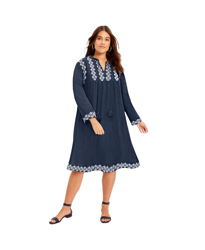 June + Vie Plus Size June + Vie Embroidered Boardwalk Dress