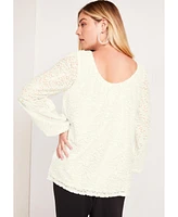 June + Vie Plus Sequin Boatneck Top