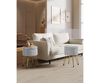 Slickblue Compact Vanity Stool Chair with Hidden Storage for Stylish and Practical Use