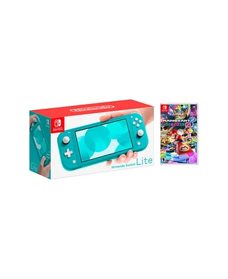 Nintendo Switch Lite Turquoise Bundle With Mario Kart 8 Deluxe Game