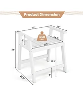 Skonyon Heavy Duty Shower Bench with Arms for Inside Shower Shaving Legs-White