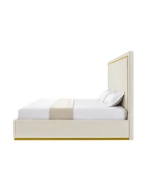 Inspired Home Aksel Velvet Platform Bed Queen