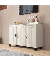 Costway 3-Door Buffet Sideboard Storage Credenza Cabinet Console Adjustable Shelf