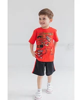 Power Rangers Toddler Boys T-Shirt and Mesh Shorts Outfit Set to