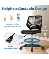 Costway Height-adjustable Ergonomic Kids Desk Chair with Universal Casters Working