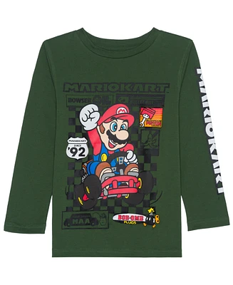 Mario Bros. Toddler and Little Boys Long Sleeve Graphic T-shirt