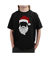 La Pop Art Boys Feliz Navidad Santa Claus Word T-Shirt