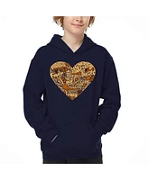 La Pop Art Boys Thanksgiving Heart Word Hooded Sweatshirt