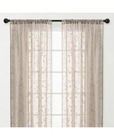 Chanasya Premium Embroidered Swirl Vine Curtains Sheer Curtains For Living Room Bedroom Kitchen 52 X 108 Beige 2 Panels