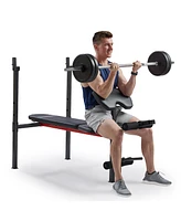 Sunny Health & Fitness Adjustable Standard Incline Weight Bench with Leg Developer and Preacher Curl Attachment - Sf-BH623009