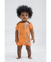 Winnie the Pooh Baby Boys Disney Mickey Mouse Tigger 2 Pack Henley Rompers Newborn to