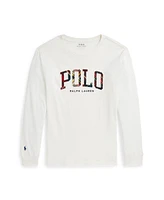 Polo Ralph Lauren Big Boys Plaid-Logo Cotton Jersey Long Sleeve Tee