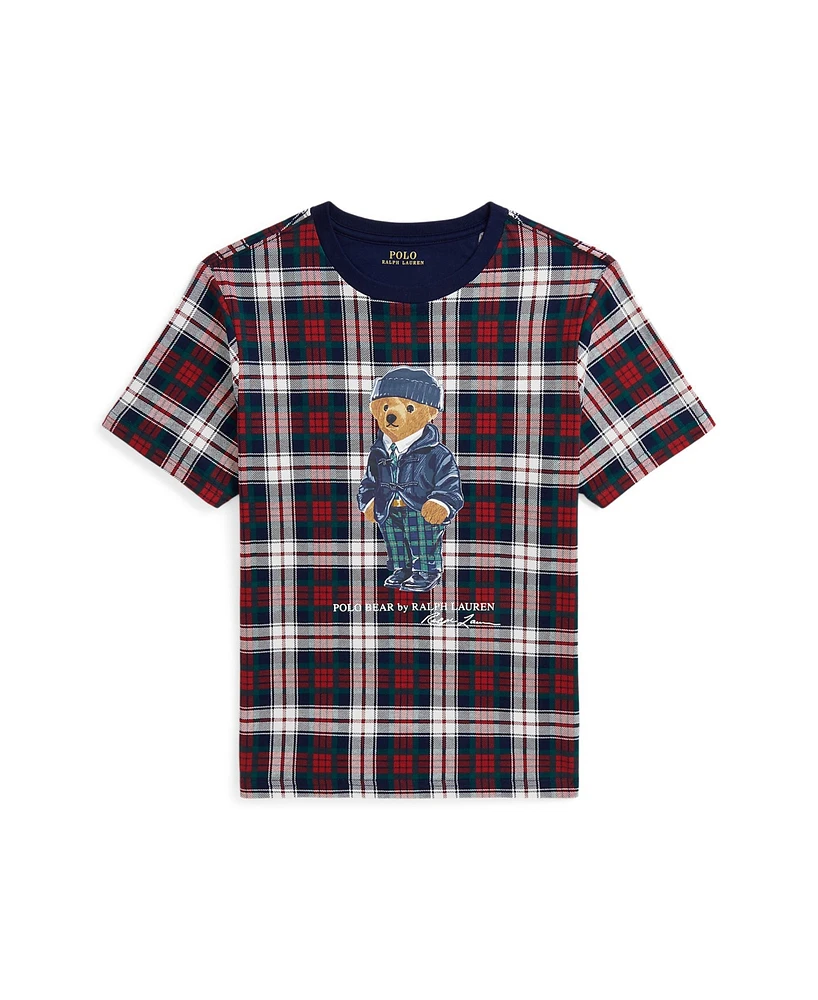 Polo Ralph Lauren Big Boys Bear Plaid Cotton Jersey Tee