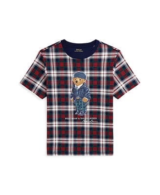 Polo Ralph Lauren Big Boys Bear Plaid Cotton Jersey Tee