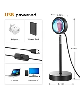 LuxClub Sunset Lamp Projection Rotation Rainbow Lamp Led Bedroom Decor
