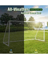 Sugift 12 x 6 Feet Soccer Goal with Strong Pvc Frame and High-Strength Netting