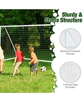 Sugift 12 x 6 Feet Soccer Goal with Strong Pvc Frame and High-Strength Netting