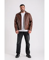 Furniq Uk Men's Premium Brown Leather Jacket