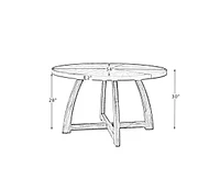 Hulala Home Mid-century Modern Loredana 54" Solid Wood Round Dining Table