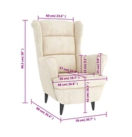 vidaXL Armchair Cream White Velvet