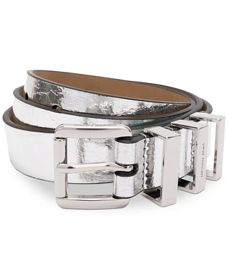 Michael Kors Women's Gold-Tone Leather Belt