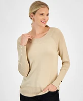 Jm Collection Women's Rib-Knit Raglan-Sleeve Sweater, Created for Macy's