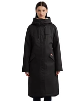 Hunter Women's Hooded Water-Repellent Canvas A-Line Coat