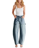 Steve Madden Women's Hansen Cotton High-Rise Barrel-Leg Pants