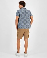 Sun Stone Mens Henley Printed Short Sleeve Shirt Cargo Shorts Created For Macys