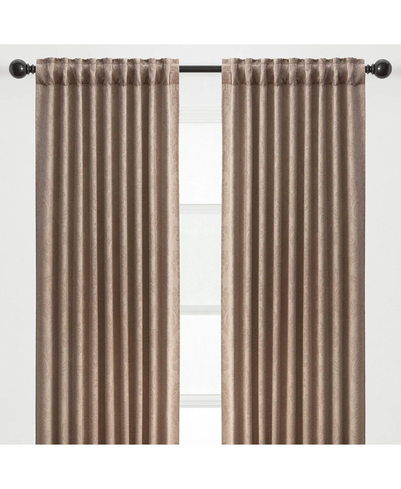 Chanasya Premium 2-Panel Embellish Embossed Blackout Curtains - 3-in-1 Back Tab, Rod Pocket, Ring Tab for Windows Living Room Bedroom