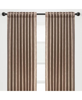 Chanasya Premium 2-Panel Embellish Embossed Blackout Curtains - 3-in-1 Back Tab, Rod Pocket, Ring Tab for Windows Living Room Bedroom