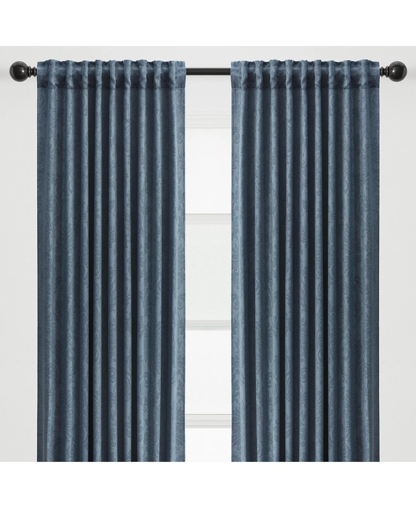 Chanasya Premium 2-Panel Embellish Embossed Classy Blackout Curtains - 3-in-1 Back Tab, Rod Pocket