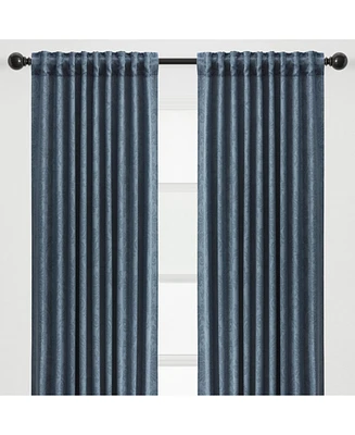 Chanasya Premium 2-Panel Embellish Embossed Classy Blackout Curtains - 3-in-1 Back Tab, Rod Pocket