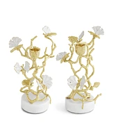 Michael Aram Butterfly Ginkgo Gold Candleholders, Set of 2