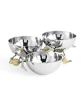 Michael Aram Pomegranate Silver and Gold Triple Bowl