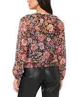 Vince Camuto Women's Floral-Printed Faux-Wrap Top