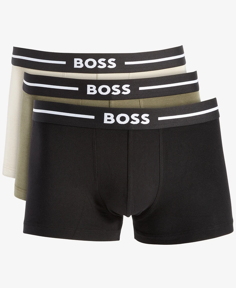 Boss by Hugo Men's Bold 3-Pk. Logo Waistband Trunks