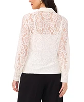 Vince Camuto Women's Lace-Overlay Button-Down Top