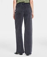 On 34th Women's Black Embellished Wide-Leg Jeans, Created for Macy's