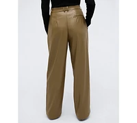 Kenneth Cole Women's High-Rise Wide-Leg Double-Pleated Pants