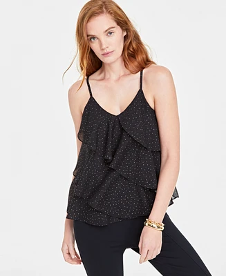 On 34th Women's V-Neck Tiered Chiffon Camisole Top, Created for Macy's