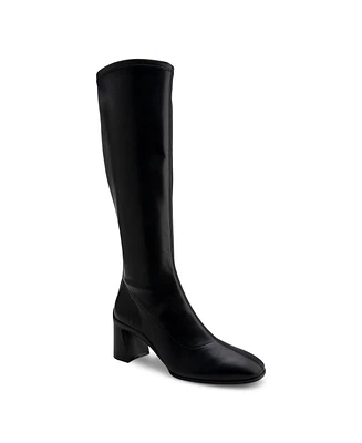 Aerosoles Centola Dress Tall Mid Heel Boots - Stretch Smooth Faux Leather