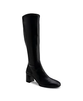 Aerosoles Centola Dress Tall Mid Heel Boots - Stretch Smooth Faux Leather