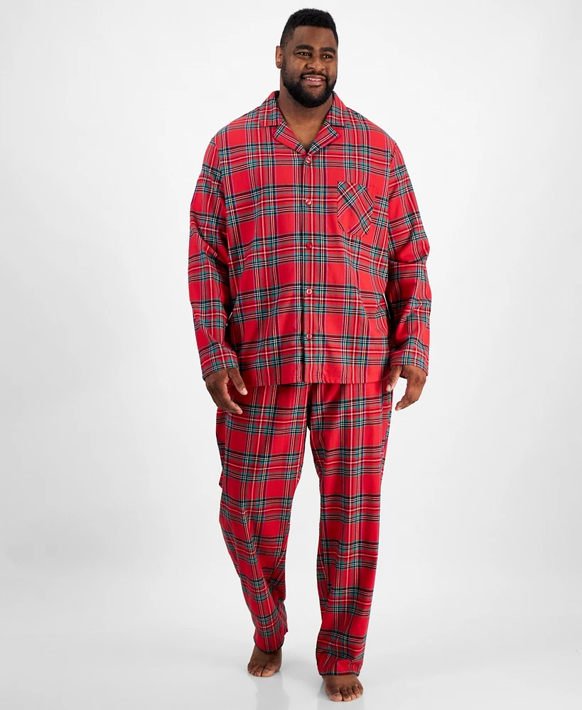 Holiday Lane Big & Tall Brinkley Plaid Notch Collar Matching Family Pajamas Set, Created for Macy's