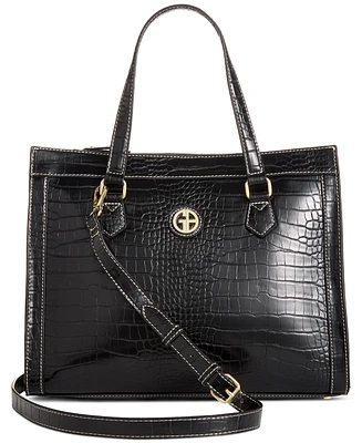 Giani Bernini Croc Medium Book Tote, Created for Macy's