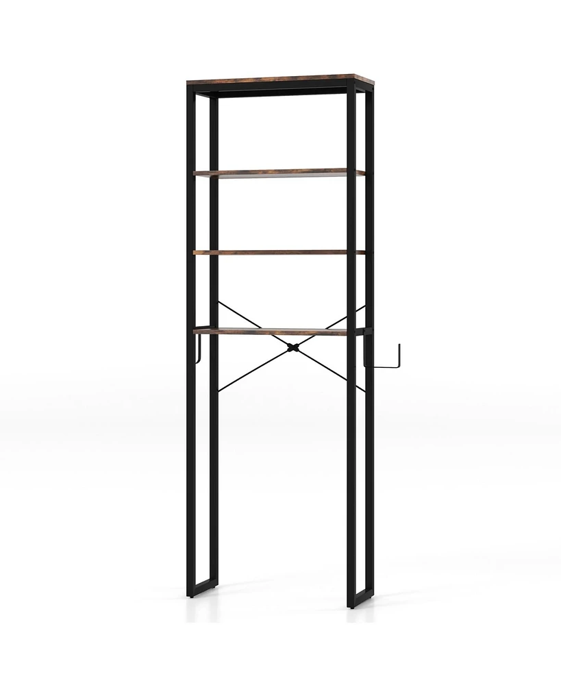 Sugift 4-Tier Freestanding Over the Toilet Storage Rack-Rustic Brown